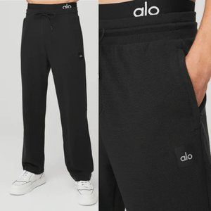 Alo Yoga Black Micro Waffle Fast Break Sweatpants